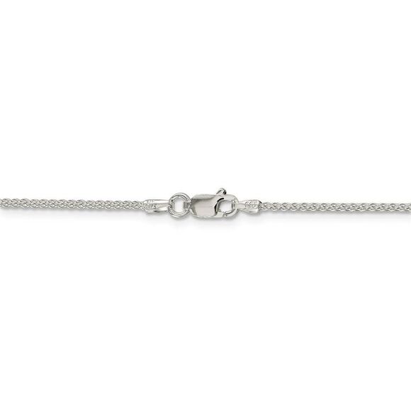 1.5mm Sterling Silver, Round Solid Spiga Chain Necklace, 16 Inch - Picture 4 of 8